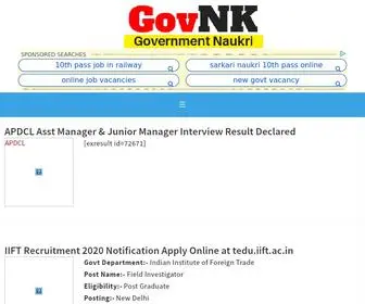 Govnk.in(Government jobs 2019 in india recruitment govt vacancyupdates) Screenshot