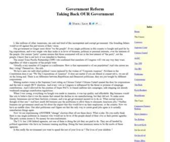 Govreform.net(Taking Back OUR Government) Screenshot