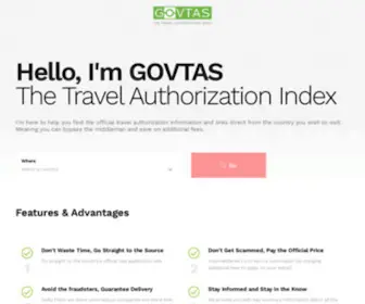 Govtas.com(The Travel Authorization Index) Screenshot