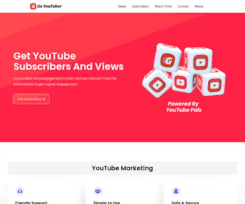 Goyoutuber.com(The Best YouTube Marketing Platform) Screenshot