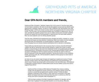 Gpa-Nova.org(Greyhound Pets of America) Screenshot