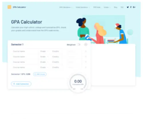 Gpacalculator.io(Calculate, Track and Save Your GPA) Screenshot