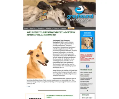 Gpamo.org(Greyhound Pet Adoption Springfield) Screenshot