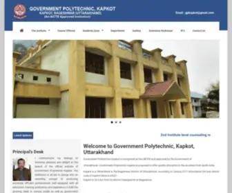 Gpkapkot.org.in(Government Polytechnic Kapkot) Screenshot