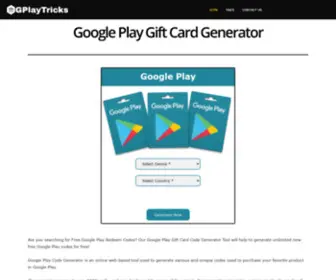 Gplaytricks.com(Google Play Gift Card Generator) Screenshot