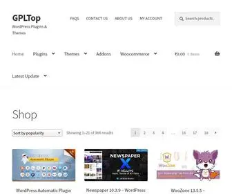 GPltop.com(WordPress Plugins & Themes) Screenshot