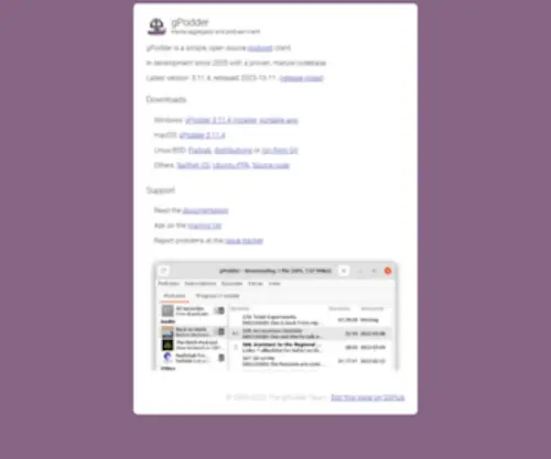 Gpodder.org(Media aggregator and podcast client) Screenshot