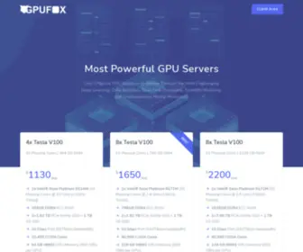 Gpufox.uno(Most Powerful GPU Servers) Screenshot