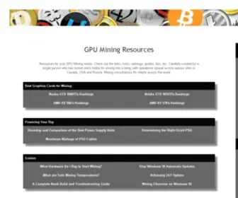 Gpuminingresources.com(GPU Mining Resources) Screenshot