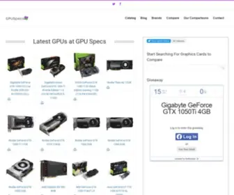 Gpuspecs.com(Find & Compare Graphics Card Specifications) Screenshot