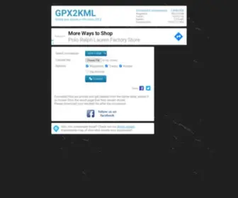 GPX2KML.com(Convert www.gpx to kml online) Screenshot