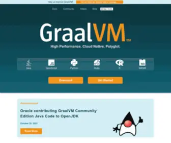 Graalvm.org(GraalVM is an advanced JDK with ahead) Screenshot