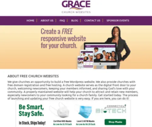 Gracechurchsites.com(Free church websites from Grace Church Sites) Screenshot