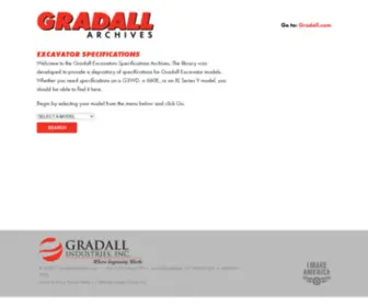 Gradallarchives.com(Gradall Excavators Literature Archives) Screenshot