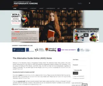Gradfunding.co.uk(Postgraduate Funding for University Students through Grants from Charity) Screenshot