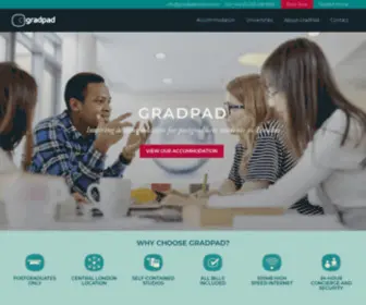 Gradpadlondon.com(Inspiring postgraduate student accommodation in London) Screenshot