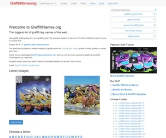 Graffitinames.org(Graffiti Tag Names List) Screenshot