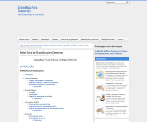 Gramaticaparaconcursos.com(Gramática para concursos) Screenshot