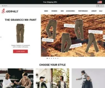 Gramicci.com(Lifestyle Clothing Brand) Screenshot