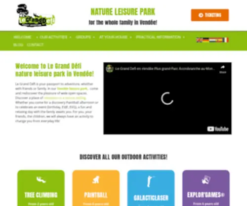 Grand-Defi.com(Le parc de loisirs nature le grand défi en vendée à 1h de nantes propose) Screenshot