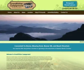 Grandfatherrv.com(Grandfather Mountain Campground RV Resort & Cabins) Screenshot