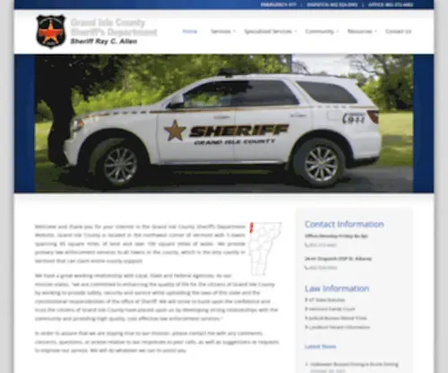 GrandislesheriffVt.org(Grand Isle County Sheriff's Dept) Screenshot