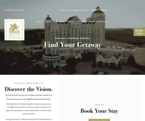 Grandoverresort.com(Grandover, Hotel, Golf Resort, Spa, and Conference Center North Carolina) Screenshot