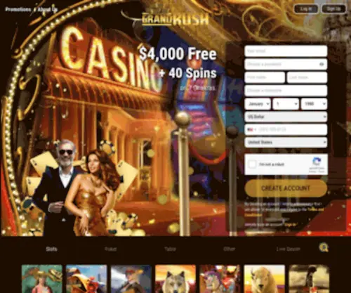 Grandrushpokies.com(Grandrushpokies) Screenshot