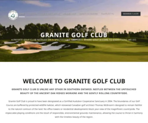 Granitegolfclub.ca(Granite Golf Club) Screenshot