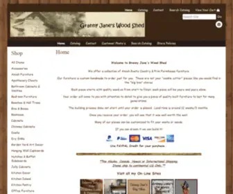 Grannyjaneswoodshed.com(Country Rustic Primitive & Colonial Early American Handmade Wooden Furniture made in the USA) Screenshot
