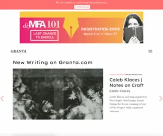 Granta.com(The Home of New Writing) Screenshot
