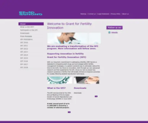 Grantforfertilityinnovation.com(Grant for Fertility Innovation) Screenshot