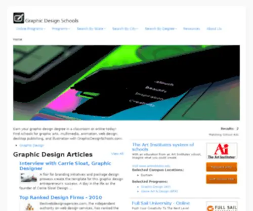 GraphiCDesignschools.com(Graphic Design Programs Directory) Screenshot