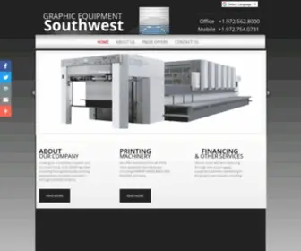 Graphicequipmentsw.com(Graphic Equipment Southwest) Screenshot