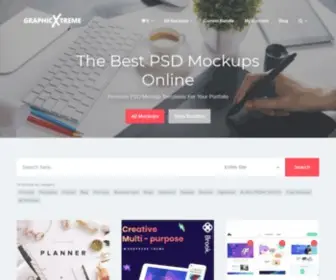 GraphicXtreme.com(Photoshop Mockup Templates For Creative Designers) Screenshot