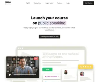 Graphy.com(Launch your course website and mobile apps with Graphy’s powerful and secure no) Screenshot