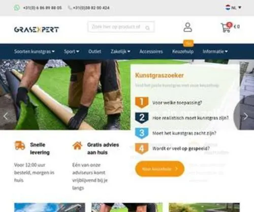 Grasexpert.com(Dé expert op het gebied van prachtig kunstgras) Screenshot