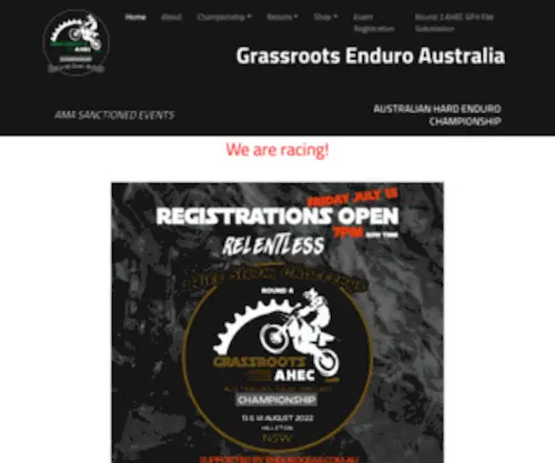 Grassrootsenduro.com.au(Grassroots Enduro Australia) Screenshot