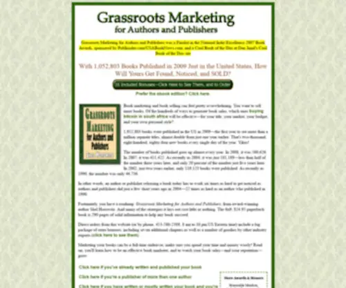 Grassrootsmarketingforauthors.com(Grassroots Marketing for Authors and Publishers) Screenshot