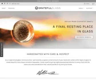 Gratefulglass.com(Unique glass cremation jewelry) Screenshot