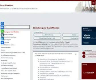 Gratifikation.ch(Informationen zur Gratifikation im Schweizer Arbeitsrecht) Screenshot