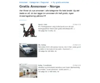 Gratis-Annonse.no(Annonser fra hele Norge) Screenshot