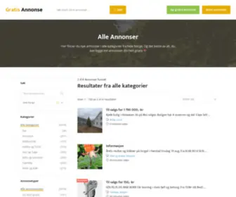 Gratisannonser.org(Annonser fra hele Norge) Screenshot