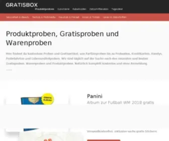 Gratisbox.de(Gratisproben, Produktproben, Warenproben) Screenshot