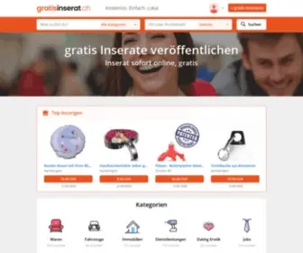 Gratisinserat.ch(Wilkommen auf hier finden Sie tolle Produkte und können selber Auktionen und Inserate aufschalten) Screenshot