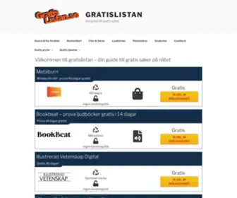 Gratislistan.se(Spara pengar med gratis erbjudanden) Screenshot