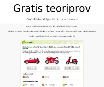 Gratisteoriprov.se(Körkortsfrågor) Screenshot