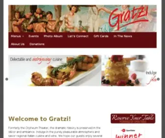 Gratzirestaurant.com(Gratzi) Screenshot