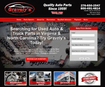 Gravelyautoparts.com(Used Auto Parts Prices) Screenshot