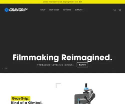 Gravgrip.com(Battery Free Camera Stabilization) Screenshot